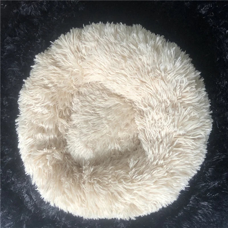 Lit Rond pour Animaux de Compagnie Extra-Large, Niche Respirante, Maisons Solides pour Grands Chiens et Chats, Sac de Couchage Antidérapant en Peluche