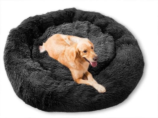 Lit Rond pour Animaux de Compagnie Extra-Large, Niche Respirante, Maisons Solides pour Grands Chiens et Chats, Sac de Couchage Antidérapant en Peluche