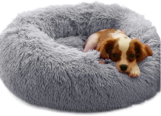 Lit Rond pour Animaux de Compagnie Extra-Large, Niche Respirante, Maisons Solides pour Grands Chiens et Chats, Sac de Couchage Antidérapant en Peluche