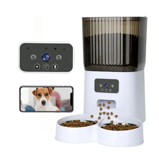 🐾 Mangeoire Connectée 5L pour Chats – Programmation via App, Caméra HD & Audio Interacti
