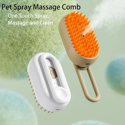 ✨ Brosse Vapeur Électrique 3-en-1 – Pour Chiens & Chats
