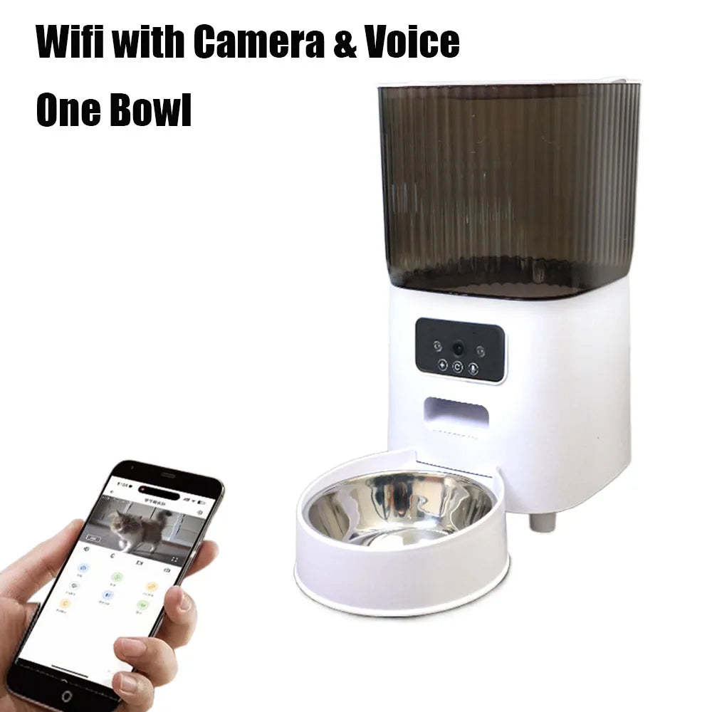 🐾 Mangeoire Connectée 5L pour Chats – Programmation via App, Caméra HD & Audio Interacti