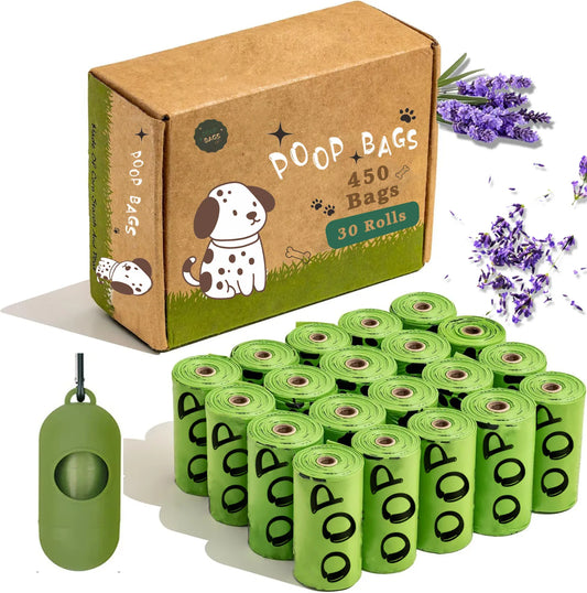 💩 Sacs à Déjections Canines Biodégradables à la Lavande – Écologiques & Ultra-Résistants + Distributeur Inclus