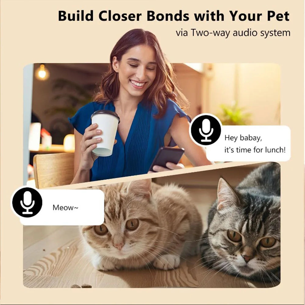 🐾 Mangeoire Connectée 5L pour Chats – Programmation via App, Caméra HD & Audio Interacti
